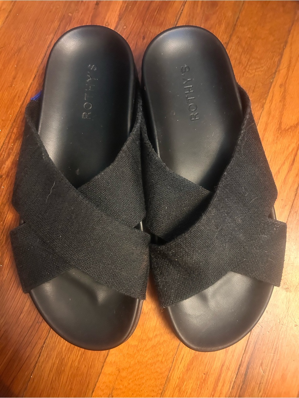 Rothy's Black Crisscross Slide Sandals